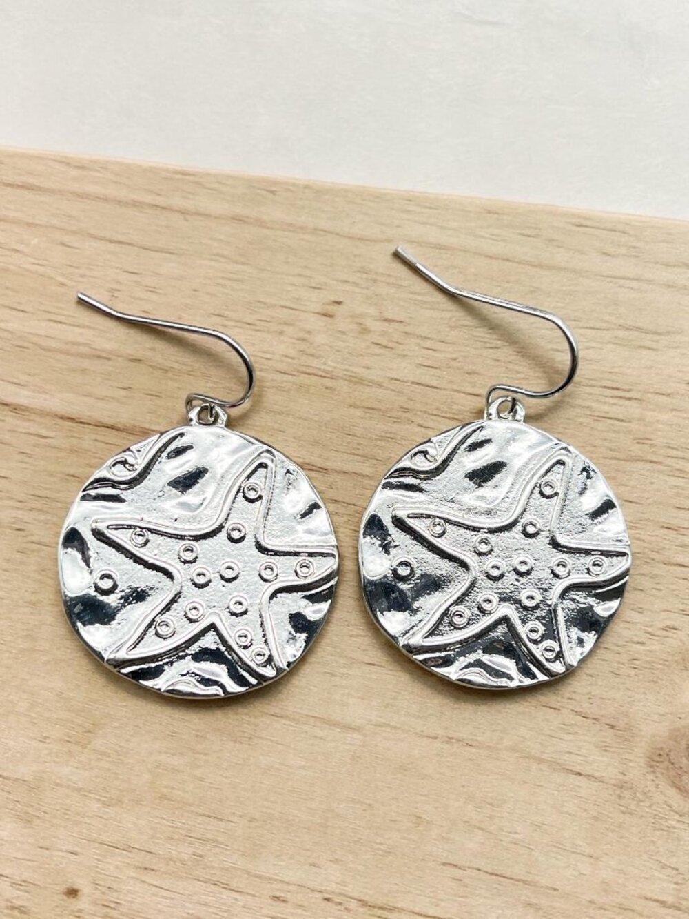 Silver Starfish Drop Earrings - Picture 4 of 6